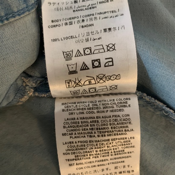 Guess soft denim button up dress with tie waist - Picture 10 of 14